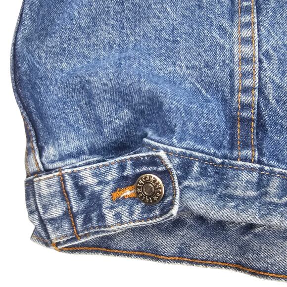 Vintage Eagle and US Flag Jean Jacket Men 4XL Trucker Made USA IAM Union Tyca - Picture 8 of 15